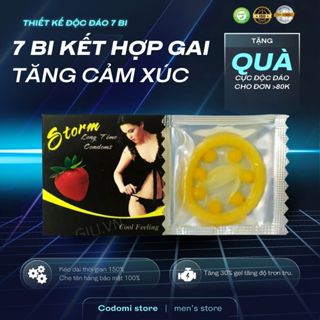 Combo 10c Bao cao su bi STORM Bcs 7 bi lớn có gai toàn thân olo durex juncai Codomi