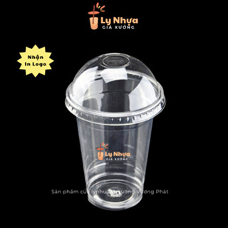 Set 50 Ly Nhựa PP Có Nắp Đế Bằng Cao Cấp, Dung Tích 360ml, 500ml, 650ml, 700ml Đủ Kích Thước