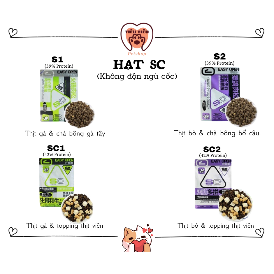 Hạt SC GrainFree Mix Topping/Chà Bông Cho Mèo Mọi Lứa Tuổi - Tiêu Tiêu Petshop