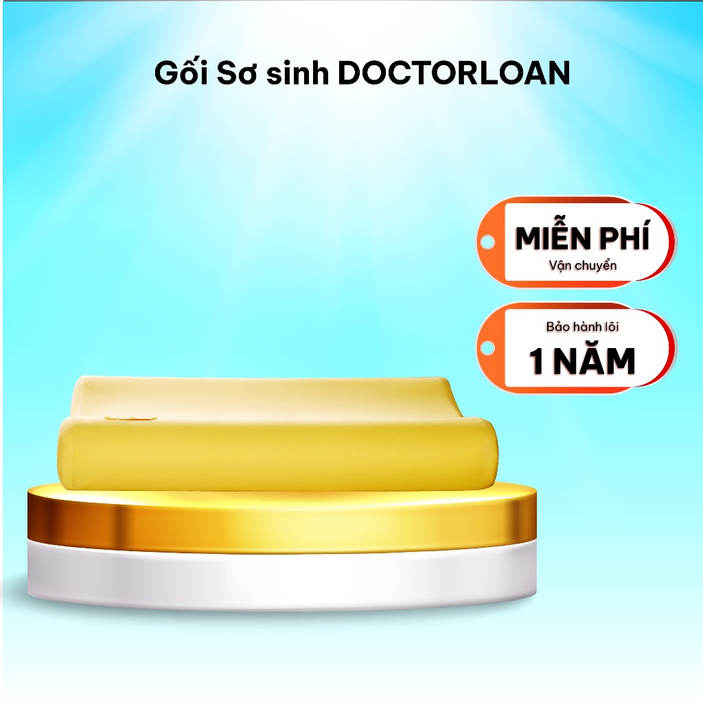 Gối sơ sinh DOCTORLOAN bảo vệ cột sống cổ cho bé từ 0 -1 tuổi