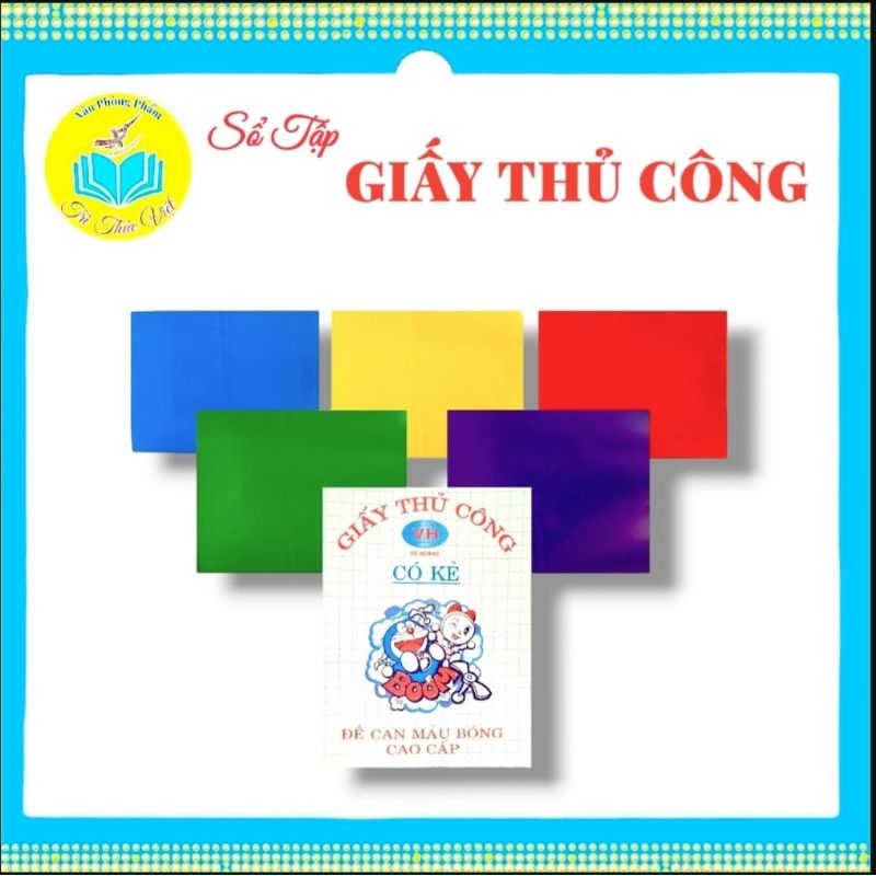 Giấy Thủ Công A5 - Có Keo ( Mua 5 Xấp TẶNG 1 cây Kéo )
