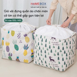 Cỡ Lớn Túi Đựng Quần Áo Chăn Màn Chống Thấm Nước 100L 140L, Thùng Giỏ Vải Đựng Đồ Gấp Gọn Đa Năng
