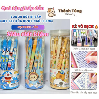 Lọ 20 cây bút bấm gel Aodemei tẩy xóa được, bút mực bấm tẩy tiện dụng trong lưu trữ, bút bi nhiều hình ảnh con vật cute