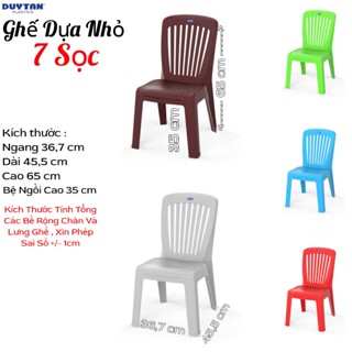 TBA SHOPCOMBO 5 Ghế nhựa duy tân dựa Nhỏ 7 Sọc , Ghế Dựa Ngồi Bàn Thấp