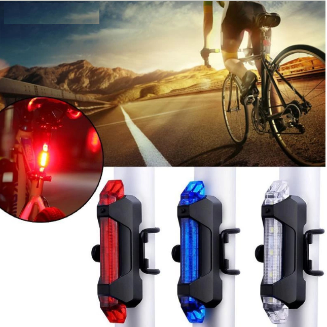 Đèn xe đạp hậu LED pin sạc, đèn hậu xe đạp cảnh báo đạp đêm an toàn tiện dụng, Đèn xe đạp leo núi Ci