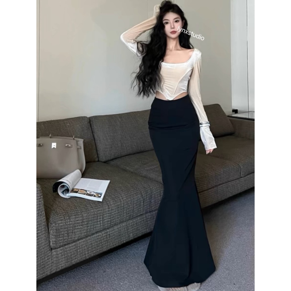 Chân váy đuôi cá dáng dài LYNX_STUDIO (3 chiều dài 90cm - 95cm-100cm, freesize từ 40 - 63kg ) Chất t