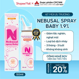 Chai xịt mũi ưu trương cho bé 3 tháng tuổi NEBUSAL SPRAY BABY 1,9% CPC1HN 50ml