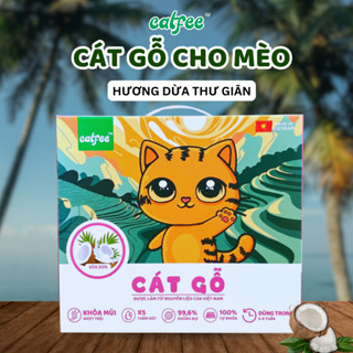  Cát gỗ vệ sinh cho mèo CatfeeTM - HƯƠNG DỪA thư giãn,100% hữu cơ an toàn & thân thiện môi trường 