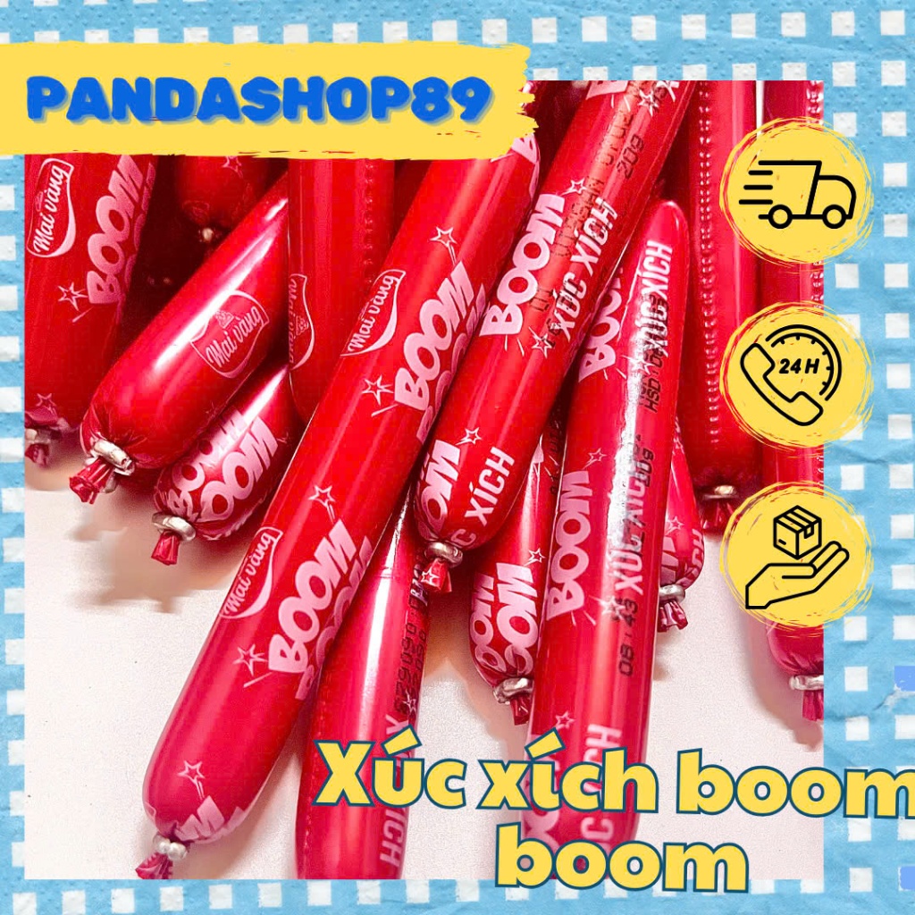Combo xúc xích ăn liền Boom Boom Mai Vàng (cây 20g)