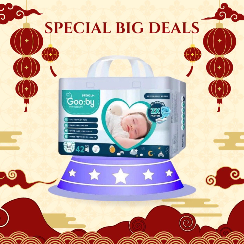 (không quà) Bỉm gooby đêm tinh chất hoa cúc hàn quốc