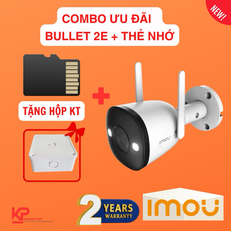 Camera IMOU ngoài trời Bullet 2E F22FP 2MP Full HD, có màu ban đêm,mic thu âm, bảo hành chính hãng 2