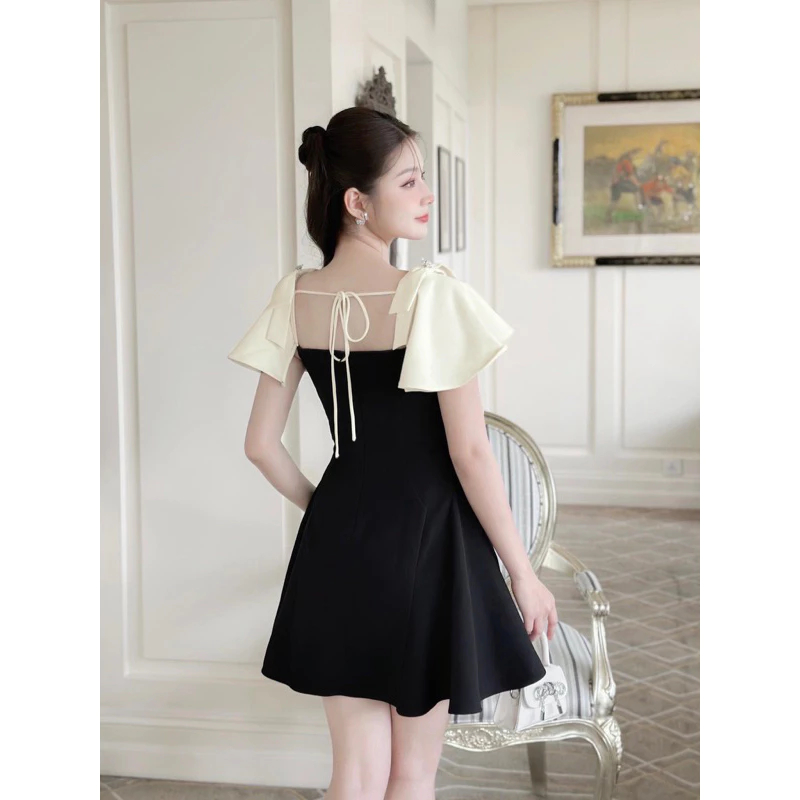 Váy Thiết Kế Bigsize Nista Đầm Thiết Kế Tay Nơ Bèo Nữ Tính Dáng A Ngắn Đủ Size Từ 60 - 90 Ký TuMu11 | BigBuy360 - bigbuy360.vn