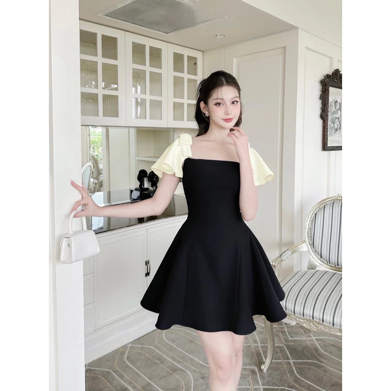 Váy Thiết Kế Bigsize Nista Đầm Thiết Kế Tay Nơ Bèo Nữ Tính Dáng A Ngắn Đủ Size Từ 60 - 90 Ký TuMu11 | BigBuy360 - bigbuy360.vn