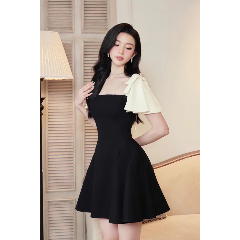 Váy Thiết Kế Bigsize Nista Đầm Thiết Kế Tay Nơ Bèo Nữ Tính Dáng A Ngắn Đủ Size Từ 60 - 90 Ký TuMu11 | BigBuy360 - bigbuy360.vn