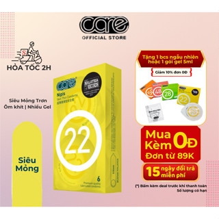 Bao cao su siêu mỏng Care 22, kéo dài thời gian quan hệ, nhiều gel bôi trơn, hương nước hoa - 6  bcs