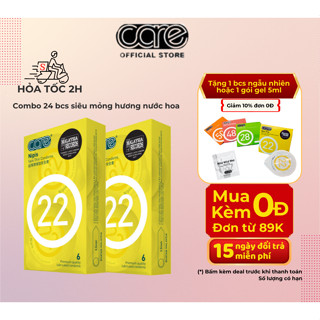 Combo 12 Bao Cao Su Siêu Mỏng CARE 22 Nhiều Gel Bôi Trơn, Bcs Kéo Dài Quan Hệ, Truyền Nhiệt Tốt