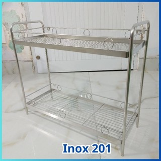  Kệ đựng gia vị Inox 2 tầng cỡ lớn để đồ nhà tắm nhiều kích thước - Hàng Việt Nam 