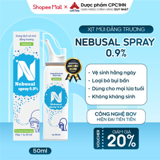Dung Dịch Xịt Mũi Đẳng Trương Nước Muối Nebusal Spray 0,9% Làm Sạch Mũi Vệ Sinh Hằng Ngày 50ml