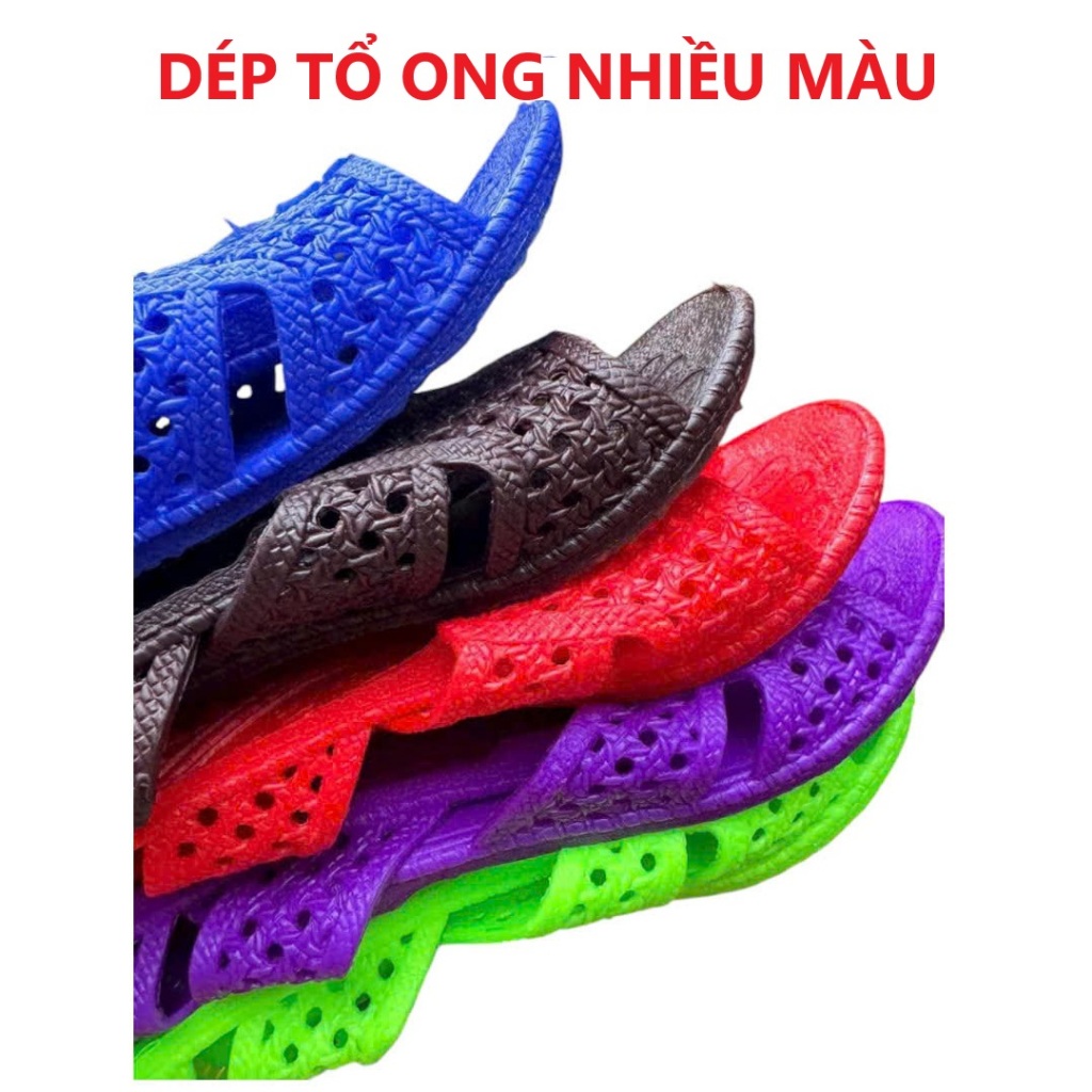 Dép tổ ong đế mỏng người lớn nhiều màu, dép đi trong nhà, văn phòng, dép lê, dép ong