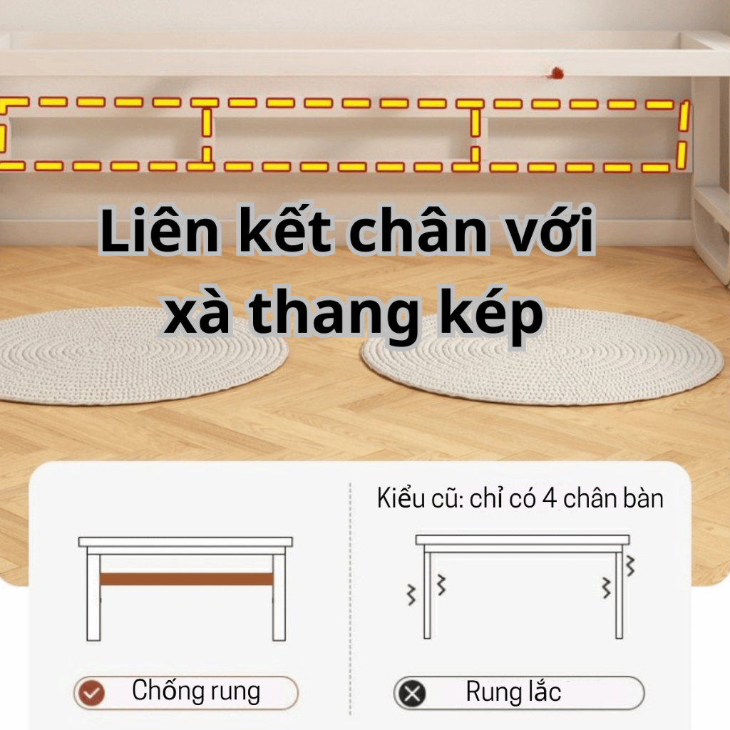 Bàn Học Sinh Viên Chân U Cong – MDF 15mm – Dễ Lắp, Chịu Tải 250kg – Gọn Nhẹ, Giá Tốt | BigBuy360 - bigbuy360.vn