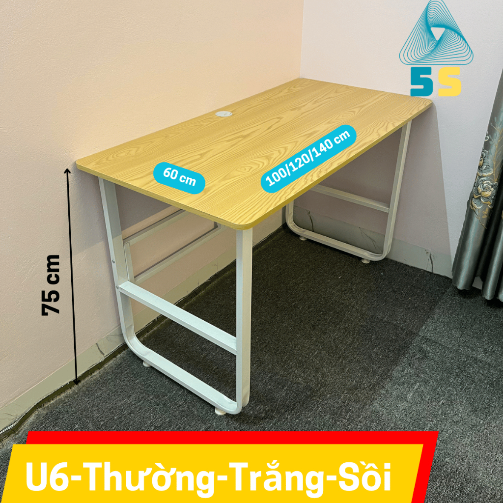 Bàn Học Sinh Viên Chân U Cong – MDF 15mm – Dễ Lắp, Chịu Tải 250kg – Gọn Nhẹ, Giá Tốt | BigBuy360 - bigbuy360.vn