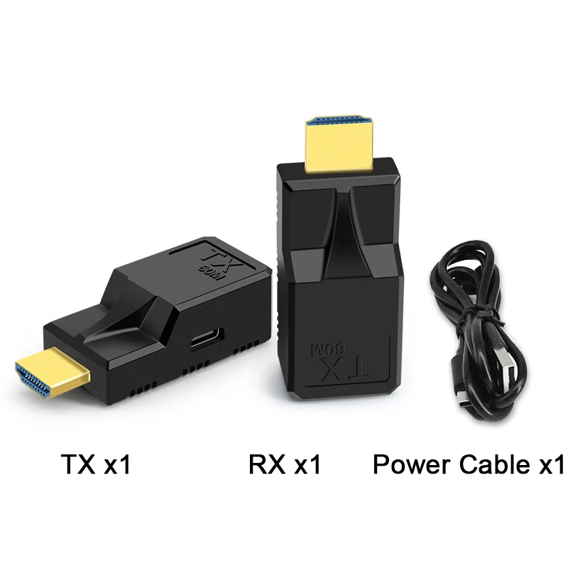 Bộ Khuếch Đại HDMI Qua RJ45 (Cáp Mạng) Kéo Dài 60m (HDMI To Lan)