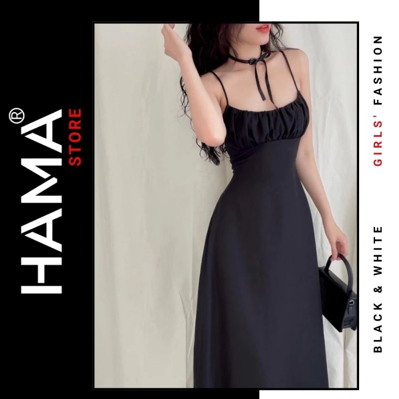 ĐẦM LỤA MAXI HAMA STORE H66 - HAI DÂY HỞ LƯNG SEXY