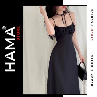 ĐẦM LỤA MAXI HAMA STORE H66 - HAI DÂY HỞ LƯNG SEXY