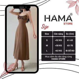 ĐẦM LỤA MAXI HAMA STORE H66 - HAI DÂY HỞ LƯNG SEXY