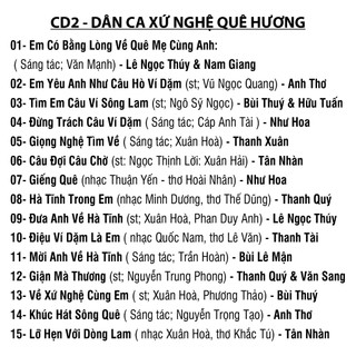 (CD2) – Dân Ca Xứ Nghệ - 15 Bài Hát LOSSLESS WAV