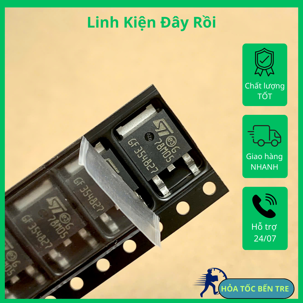 5 cái IC ổn áp 5V 78M05 CJ78M05 SOT-252 chính hãng