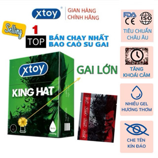 Bao cao su gai XTOY KING HAT gai lớn, tăng khoái cảm, nhiều gel, hương vani - hộp 01bcs