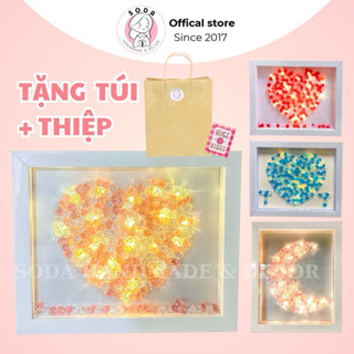 (Tặng Túi+ Thiệp)KHUNG ĐÍNH ĐÁ PHA LÊ LẤP LÁNH DIY HANDMADE/Khung tranh quà tặng VALENTINE TÌNH YÊU