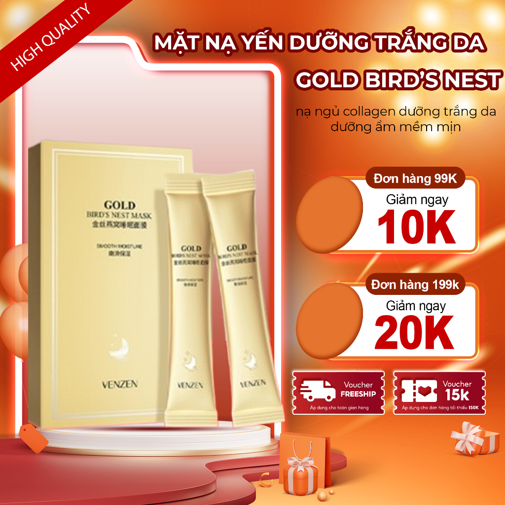 Mặt Nạ Ngủ Collagen Dưỡng Trắng Da GOLD BIRD'S NEST MASK –  Mask GOLD BIRD'S NEST Qua Đêm Cho Làn Da