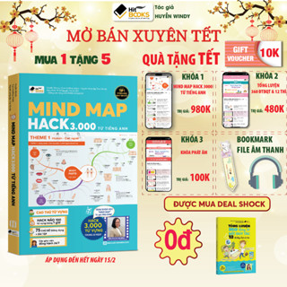 Sách - MINDMAP Hack 3000 Từ Vựng Tiếng Anh - Tặng Kèm Khoá Học HITBOOKS - Tác giả HUYỀN WINDY