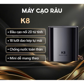 Máy cạo râu Enchen K8 đầu cạo 2D ẩn, chống nước toàn thân, 18 lưỡi dao tự mài, pin dùng đến 60 ngày - BH 6 tháng
