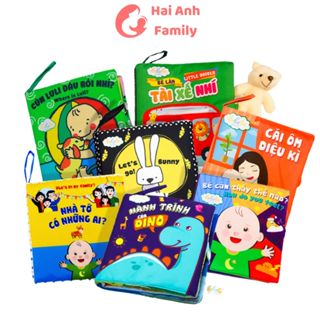 Sách vải kích thích thị giác, xúc xiác, thính giác, giúp trẻ phát triển trĩ não và ngôn ngữ toàn diện