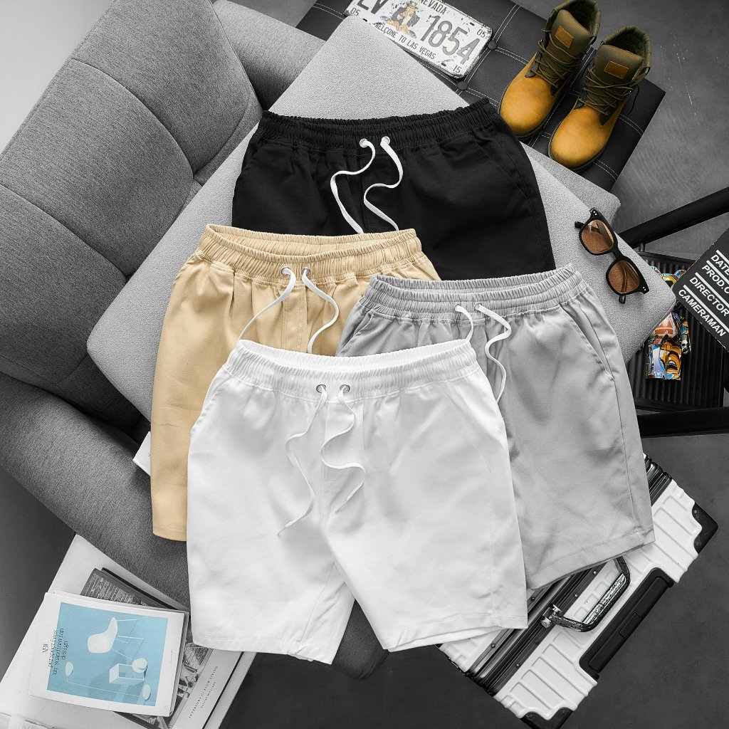 [ TSH ] - ( COMBO 2 QUẦN SHORT KAKI ) - from dánh trên gối -  Quần short kaki nam chất liệu vải cotton co giãn