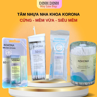 Tăm nha khoa, Tăm xỉa răng Korona nhựa 2 đầu cứng, mềm vừa, siêu mềm - Tăm y tế hàng cao cấp