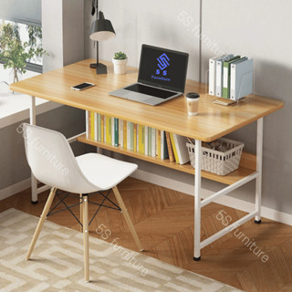 Bàn Học Có Kệ Lửng Gỗ MDF – Chân Sắt Vuông 2.5x2.5 – Bền Đẹp, Tiện Lợi Cho Sinh Viên