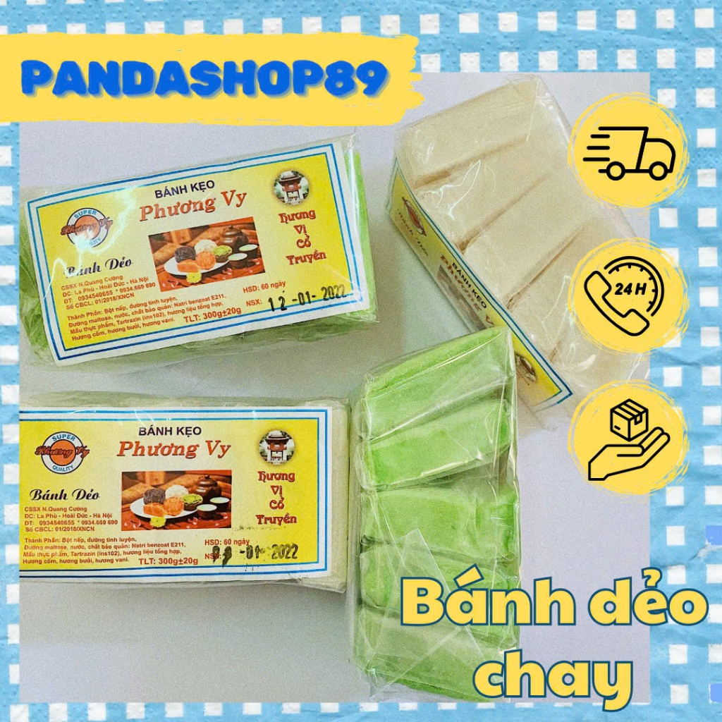 Bánh dẻo chay cổ truyền, bánh dẻo không nhân (lốc 5 miếng)