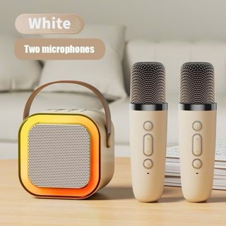 [ MUA 1 TẶNG 2 ] Loa Bluetooth Hát Karaoke Không Dây K12 KYNIO Tặng Kèm 2 Mic Thiết Kế Nhỏ Gọn Để Bàn Đem Đi Du Lịch