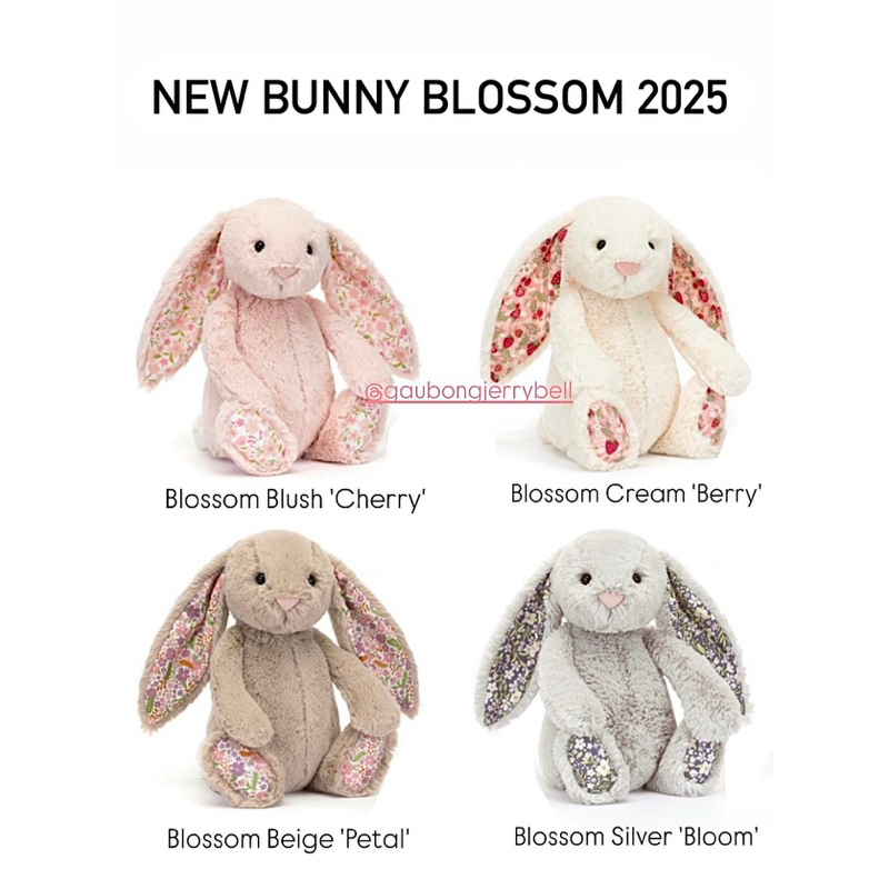   New 2025  Thỏ bông Jellycat Bunny Blossom bộ sưu tập new 2025 chính hãng 