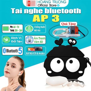 Tai Nghe AP 3 Pin Trâu Tai Phone Không Dây Bluetooth 5.3 Full Tính Năng danh cho iphone androi tặng ốp sạc vệ sinh 8h