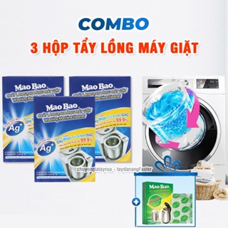 [Quà 24k] Combo 3 hộp Vệ sinh máy giặt & Tẩy mốc gioăng cao su, Tẩy sạch lồng máy giặt cửa trên cửa ngang, kháng khuẩn