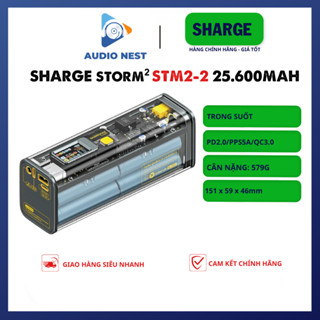 Pin Sạc Dự Phòng Màn Hình LED SHARGE/Shargeek STORM 2 liquid 25600mah hỗ trợ 100w Có 4 Cổng - BH 6T (STM2-2)