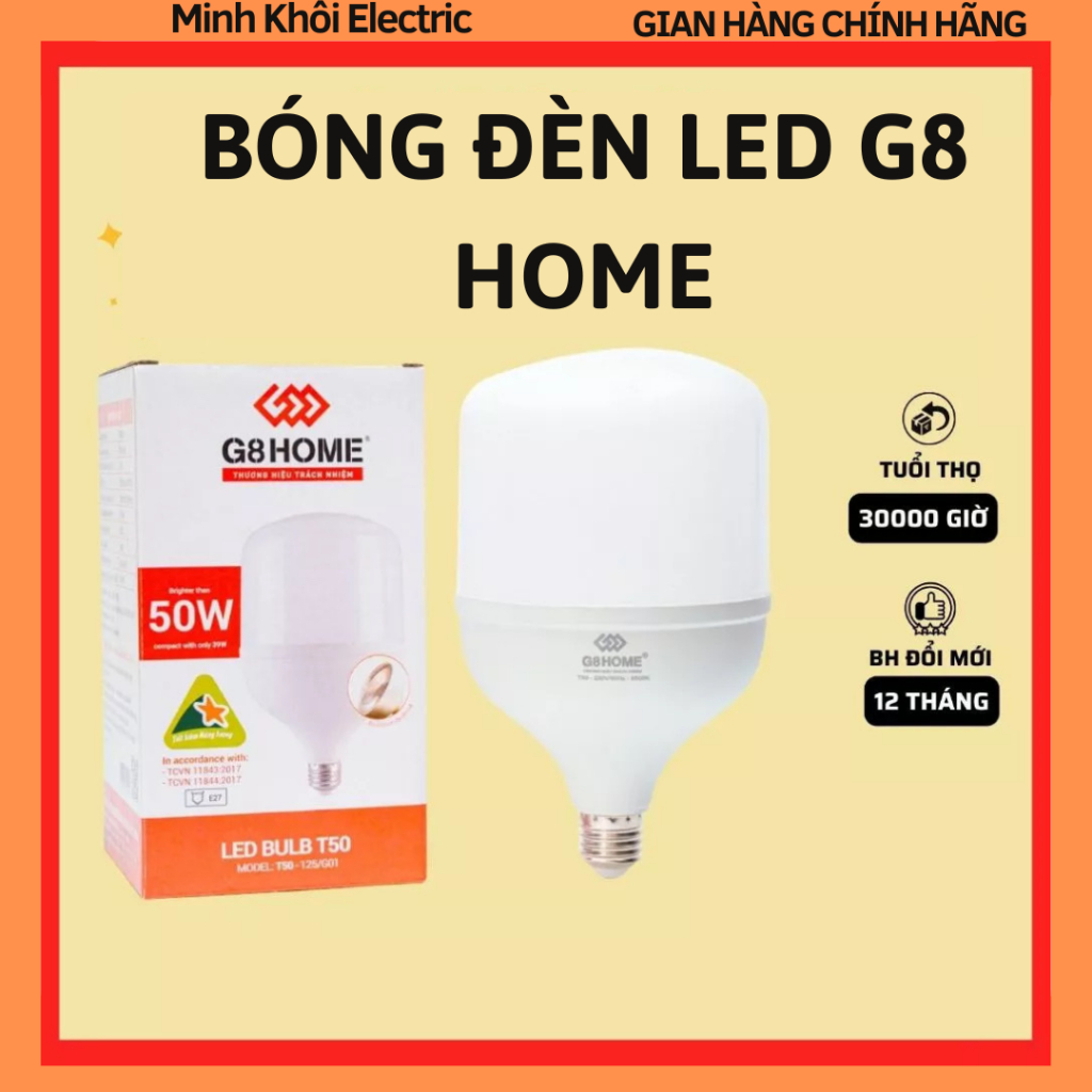 Bóng đèn led G8 Home,bóng led trụ nhôm T60,bulb trụ cao cấp,bóng điện trụ nhôm nhựa,bóng led búp trụ