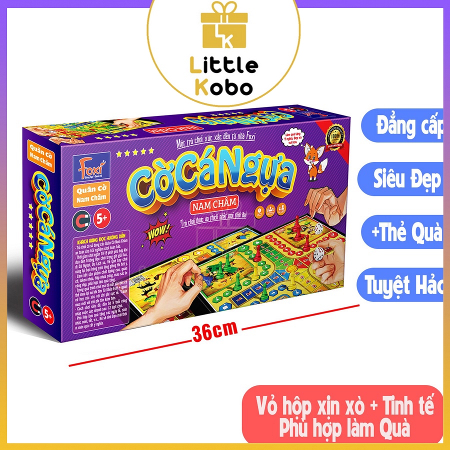 [Foxi] Cờ Cá Ngựa Nam Châm Foxi Size Lớn 36cm Chính Hãng Boardgame Đua Ngựa Đồ Chơi Ngày Tết Gấp Gọn