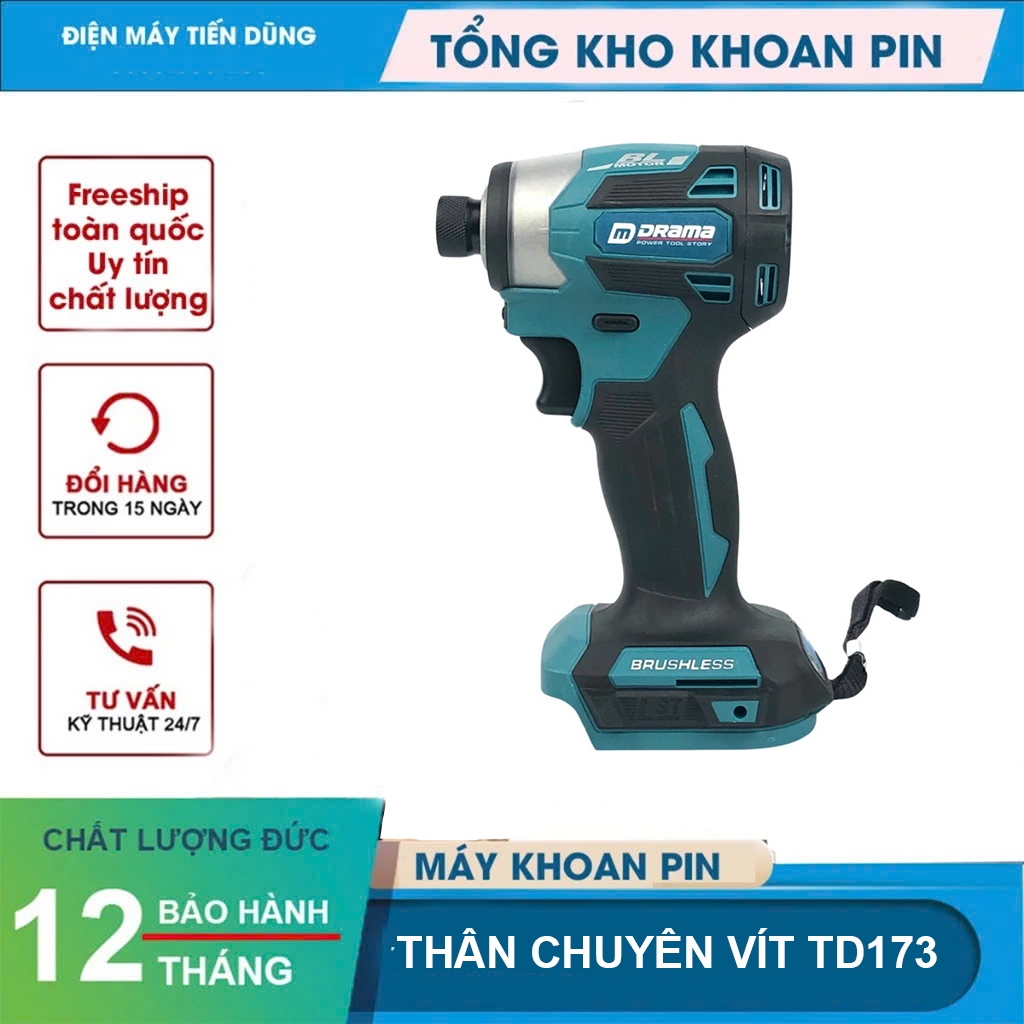 Thân Máy Chuyên Vít DRAMA 5668 Phiên Bản TD173 Không Chổi Than Chân Pin Phổ Thông - 4 Cấp Lực