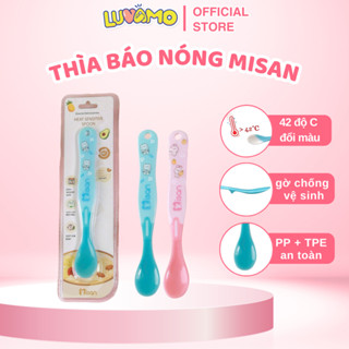 Thìa ăn dặm báo nóng cảm biến nhiệt MISAN chất liệu an toàn cho bé ăn dặm Luvamo